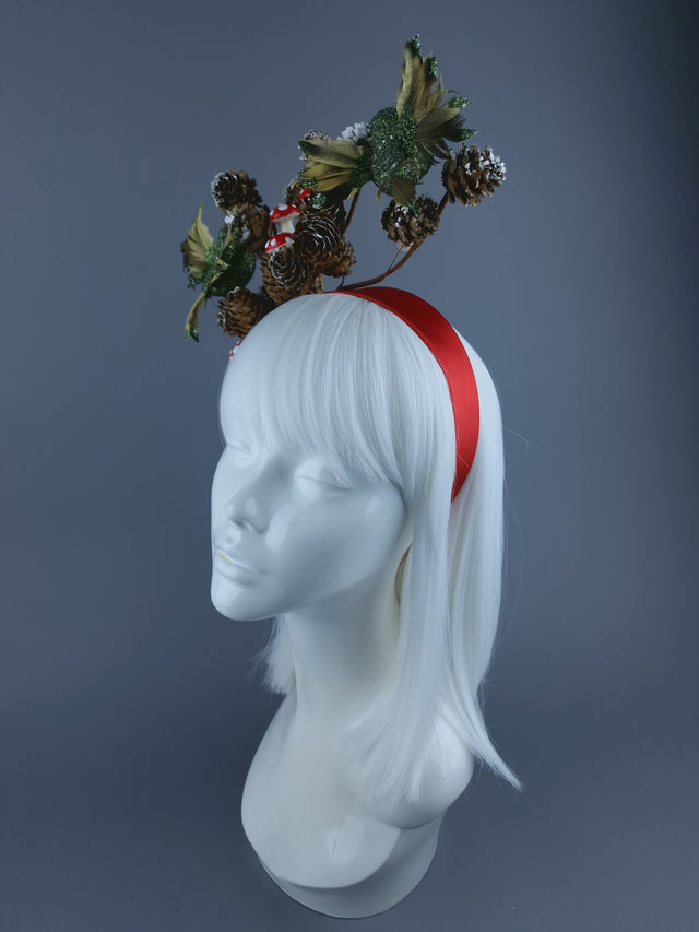 Pine Cones, Mushroom & Birds Xmas Headdress