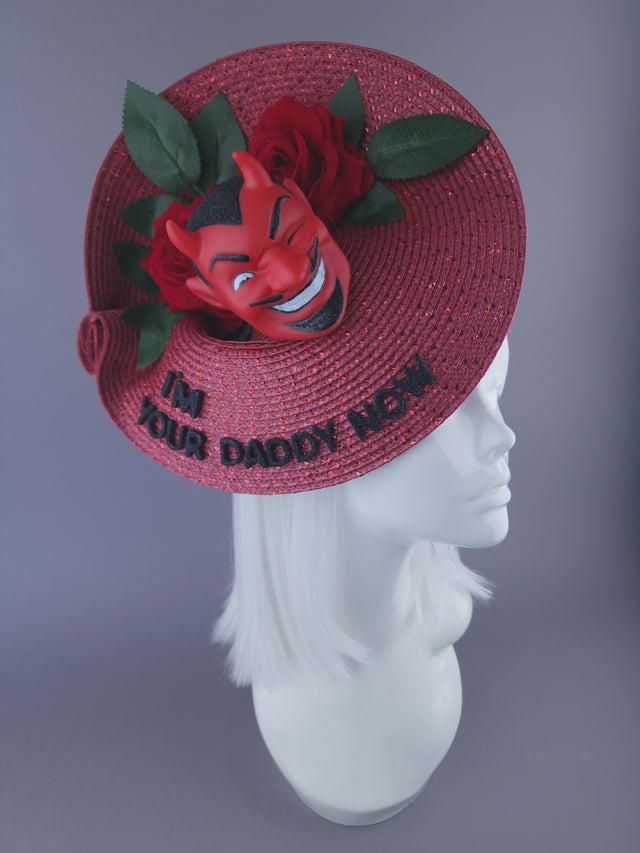 "I'm Your Daddy Now" Roses & Devil Quote Hat
