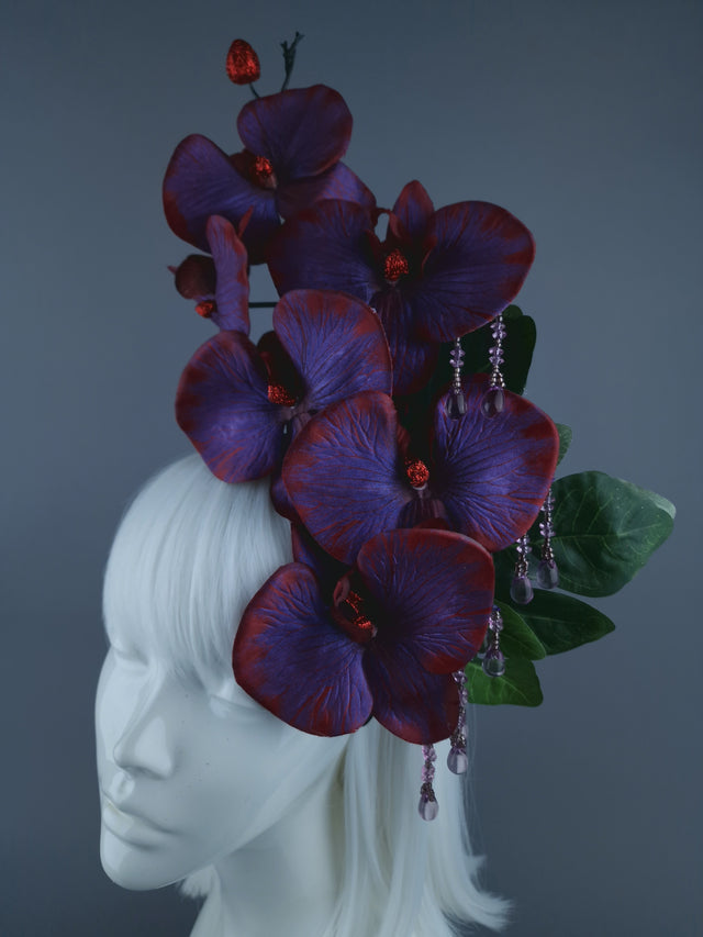 Red Purple Orchid Xmas Headdress