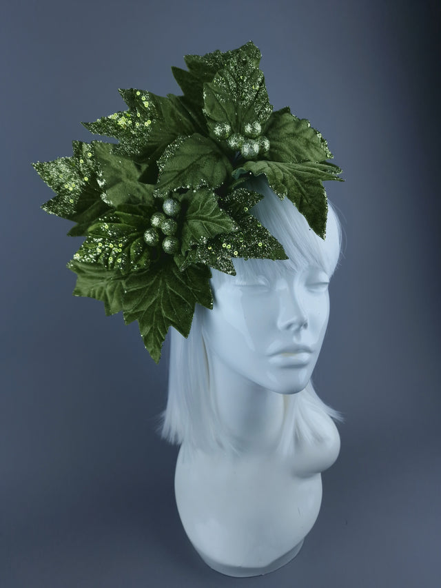 Lime Green Poinsettia Xmas Headdress