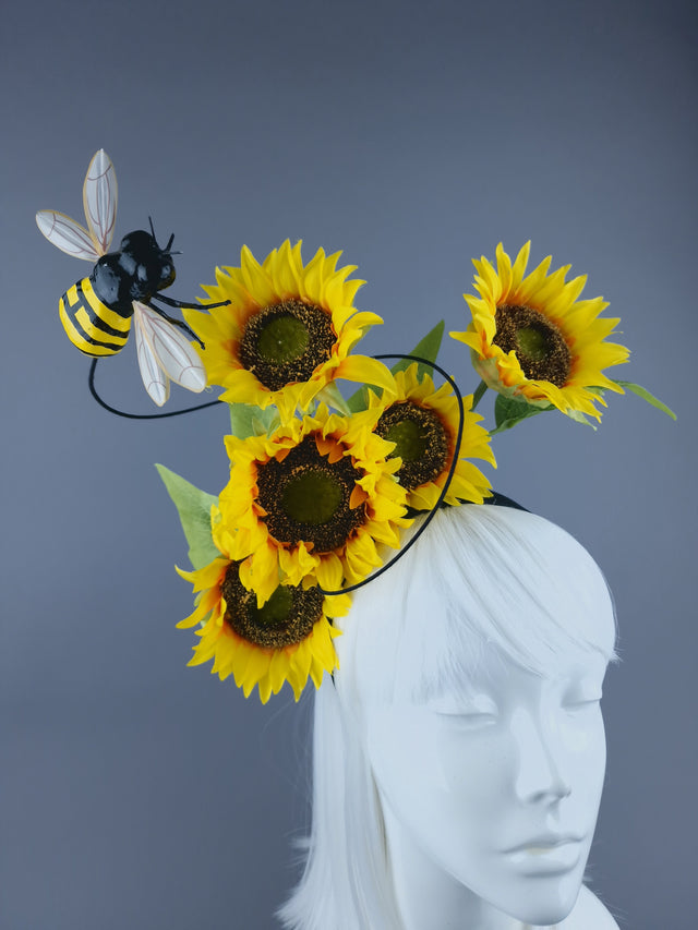 "Shine" Sunflowers & Bee Flower Headdress