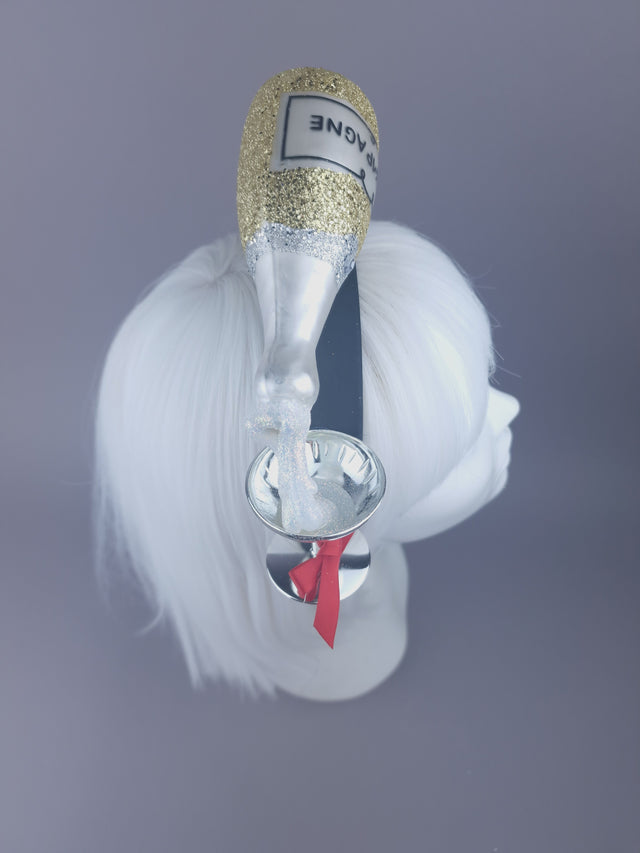 "Pour Me Another" Champagne Headpiece