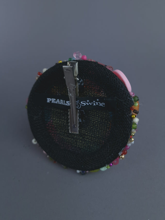 "Feast" Pink Rat & Candy Mini Fascinator