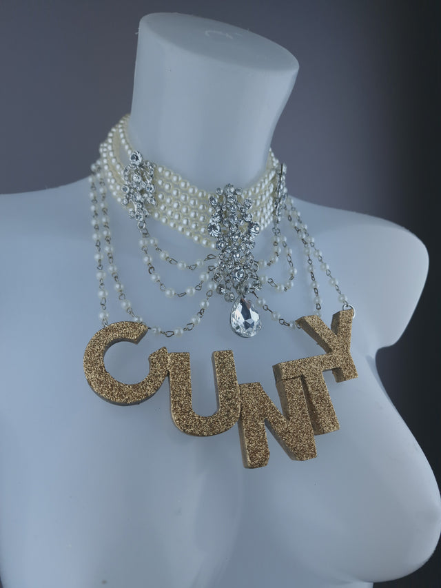 "Rude" A Nery Naughty Pearl Necklace Jewellery