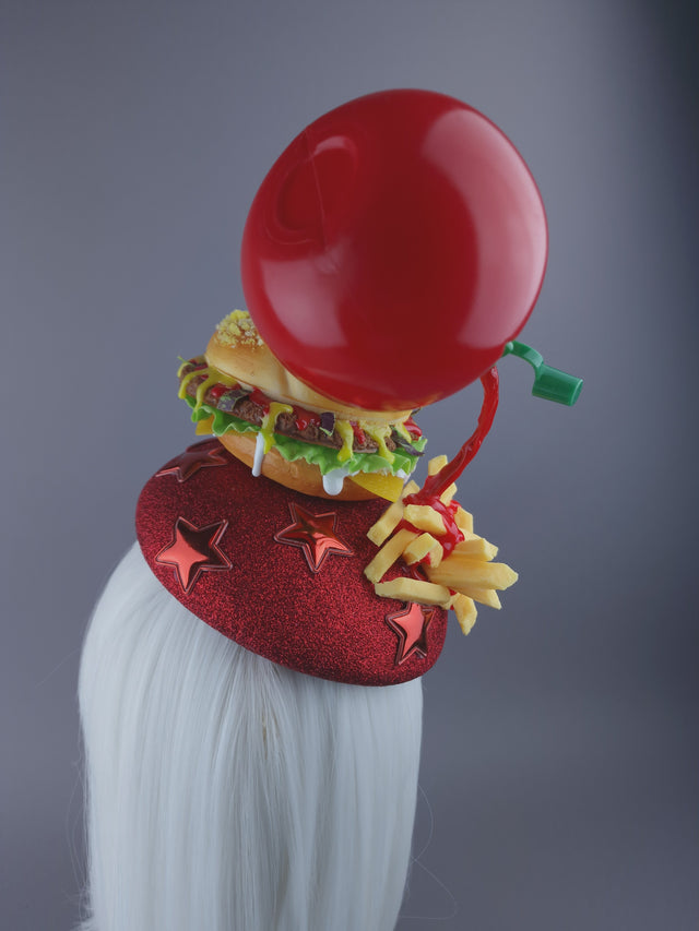 "Royale with Cheese" Burger & Chips Food Fascinator Hat Headdress