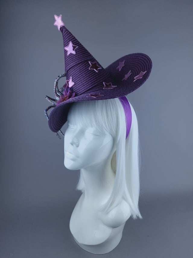 "Heksie" Purple Witches Hat w/Spider