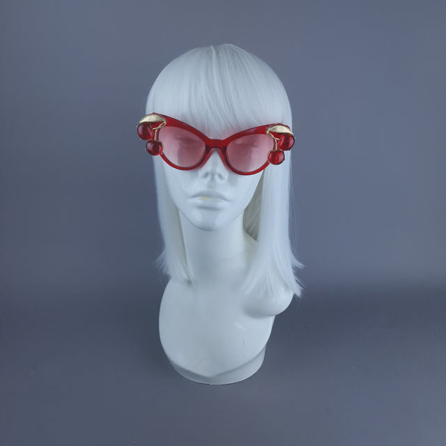 "Jelly" Red Cherry Cateye Sunglasses