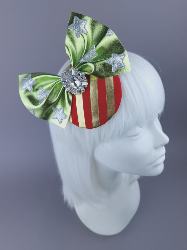 Metallic Bow & Glitter Stars Mini Fascinator
