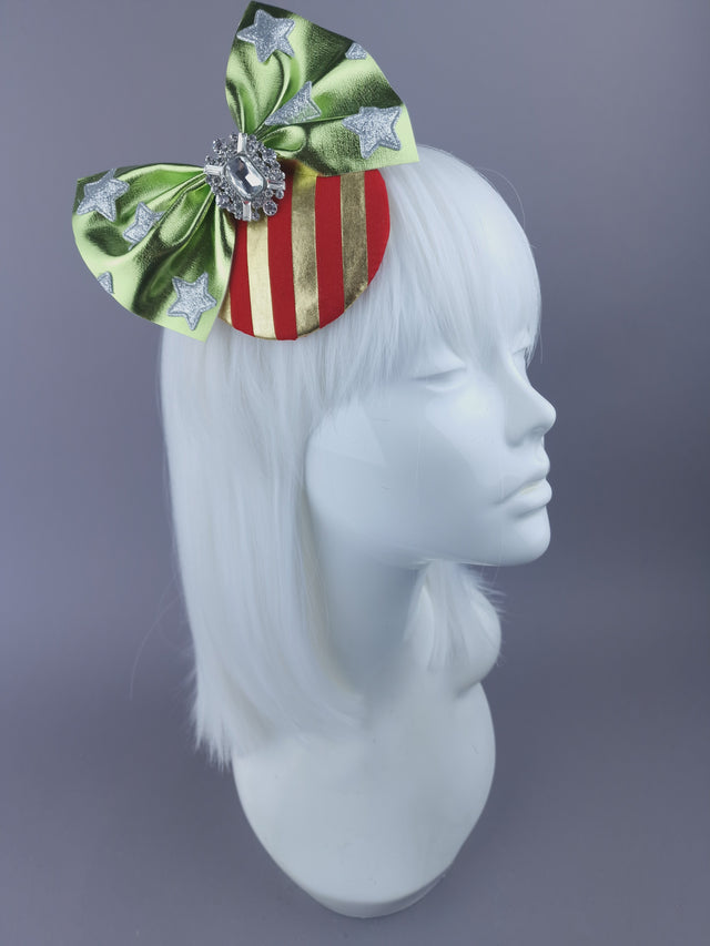 Metallic Bow & Glitter Stars Mini Fascinator
