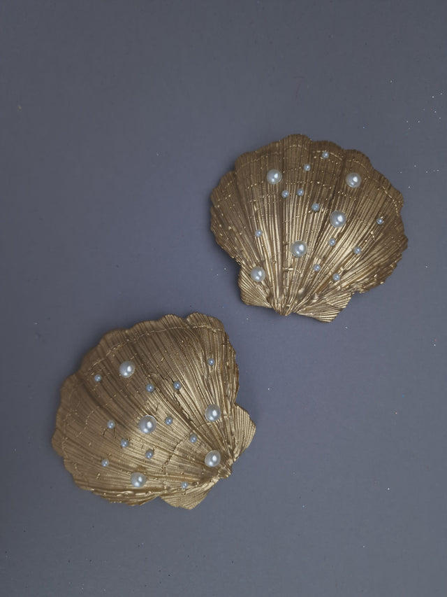 Pearls & Swine: Gold & Pearl Shell Mermaid Nipple Pasties "Ariel"