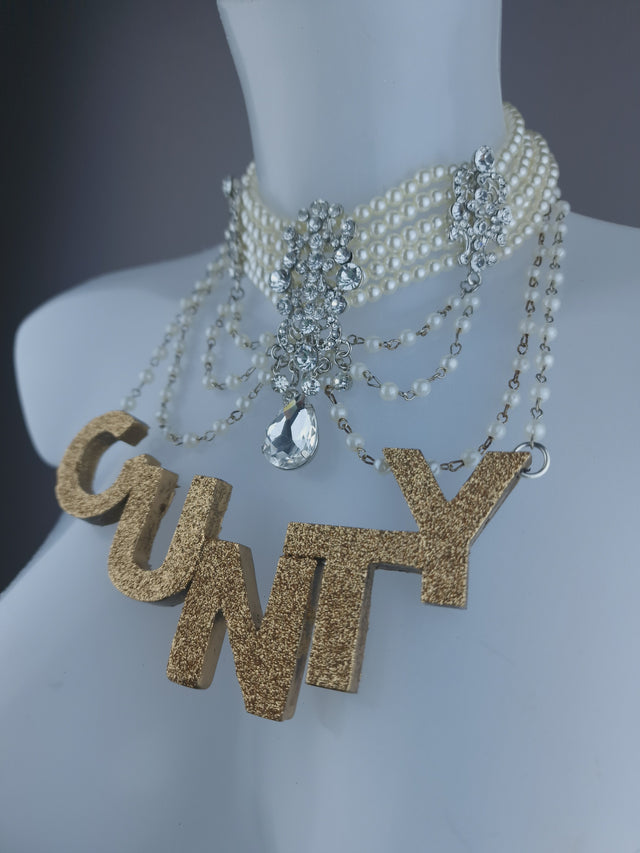 "Rude" A Nery Naughty Pearl Necklace Jewellery