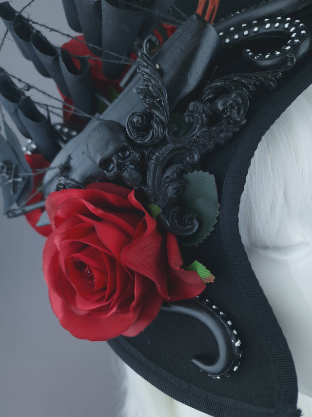 Pearls & Swine: Gothic Ship & Kraken Statement Hat "Demeter"