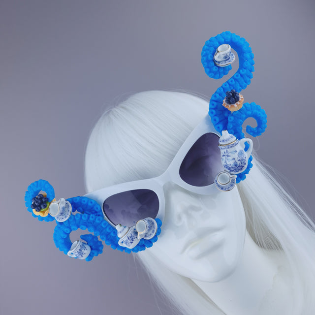 Pearls & Swine: Blue Tentacle, Tea & Cake Sunglasses "Seaparty"