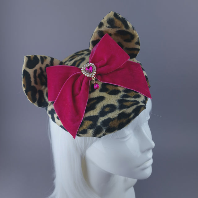 Pearls & Swine: Hat Leopard Print Vintage Inspired Cat Ear
