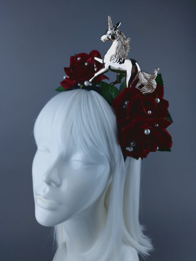 Unicorn, Pearls & Roses Xmas Headdress