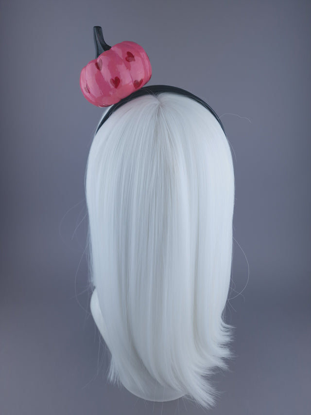 Pink Heart Pumpkin Headpiece