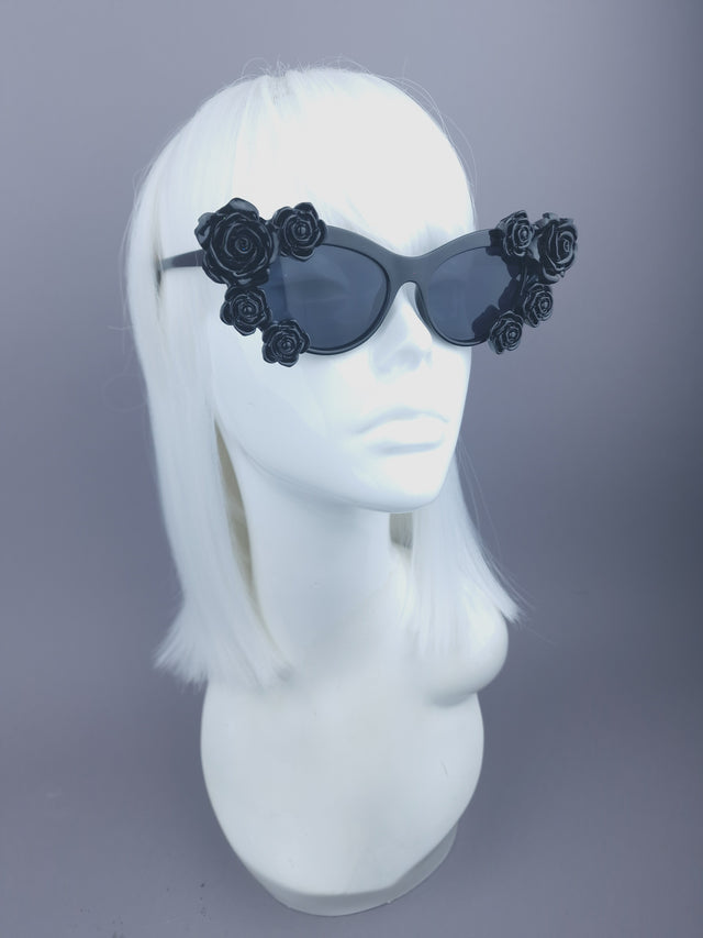 SAMPLE: Black Roses Cat Eye Sunglasses