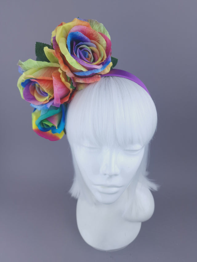 Pearls & Swine: Pride Rainbow Rose Flower Headdress "Sappho"