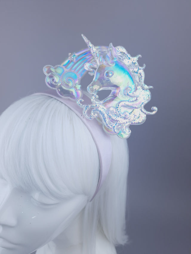 "Lunara" Iridescent Unicorn & Rainbow Headpiece