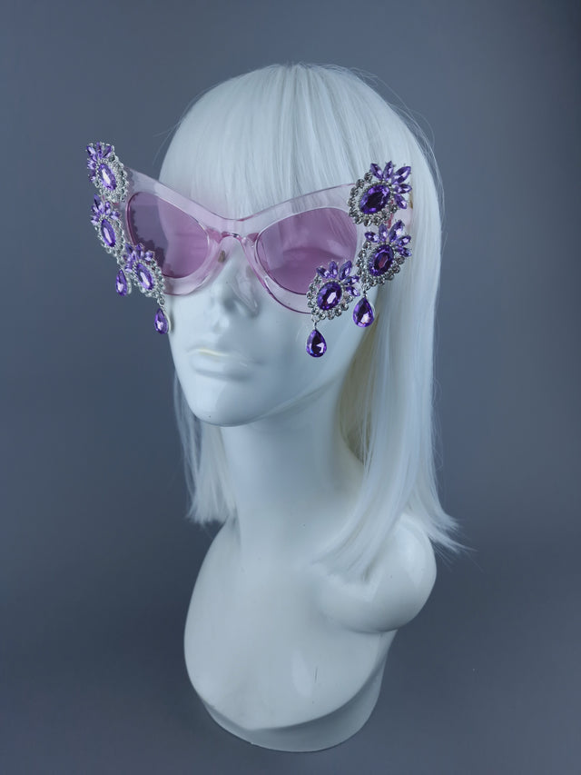 "Zahra" Purple Jewel Cateye Sunglasses