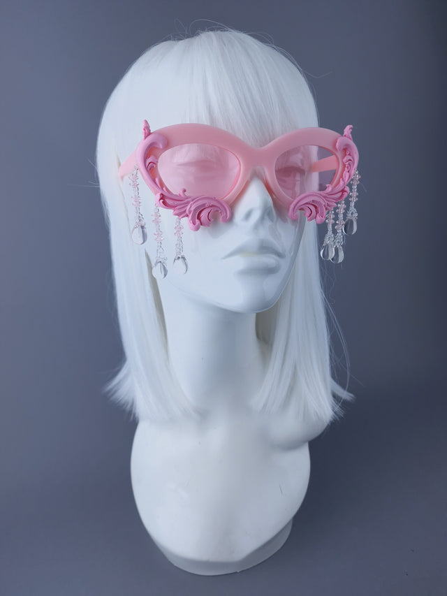 "Fianna" Pink Filigree  Beading Sunglasses