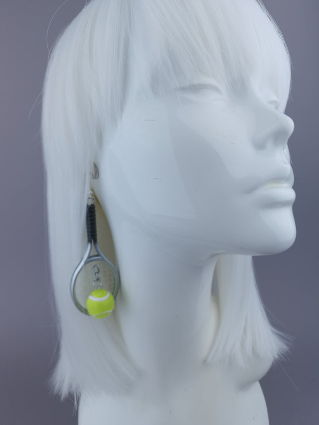 Pearls & Swine: Wimbledon Tennis Ball & Racket Earrings