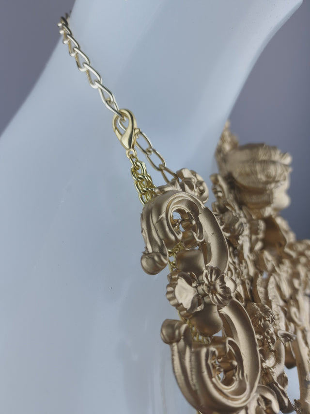 "Celestina" Gold Cherub & Filigree Harness Body Jewellery.