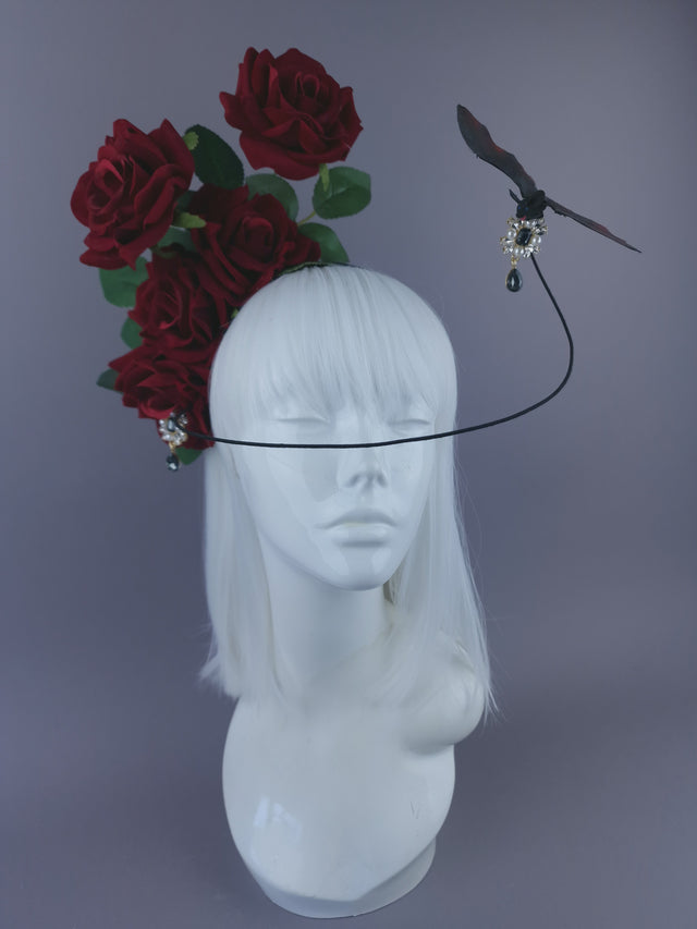 Pearls & Swine: Roses & Bat Headdress "Batty"