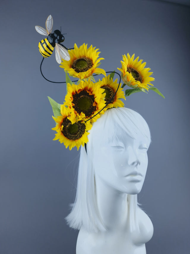 "Shine" Sunflowers & Bee Flower Headdress