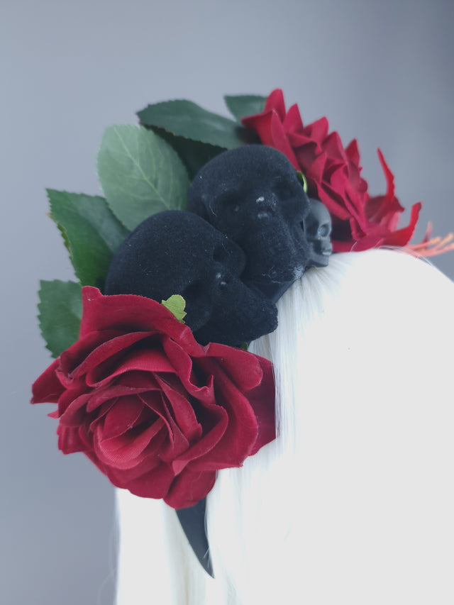 Pearls & Swine: Roses & Skulls Headdress "Death To The Lovers"