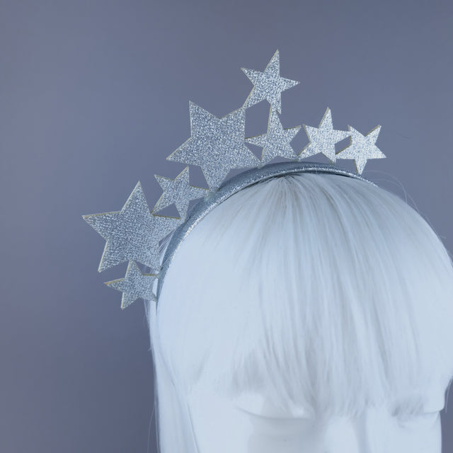 SAMPLE! Silver Glitter Star Headband