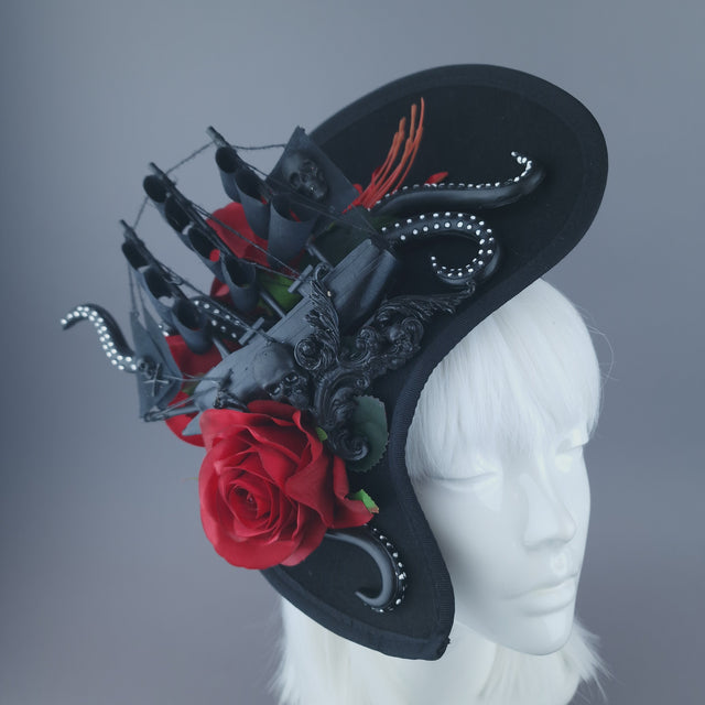 Pearls & Swine: Gothic Ship & Kraken Statement Hat "Demeter"