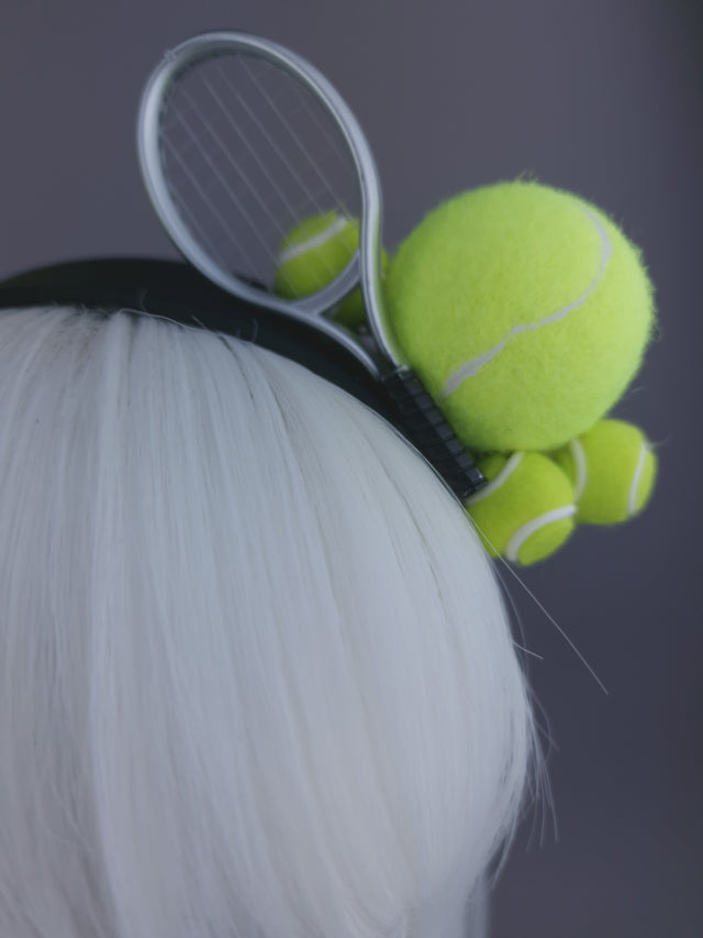 Pearls & Swine: Wimbledon Headpiece Tennis Racket & Balls