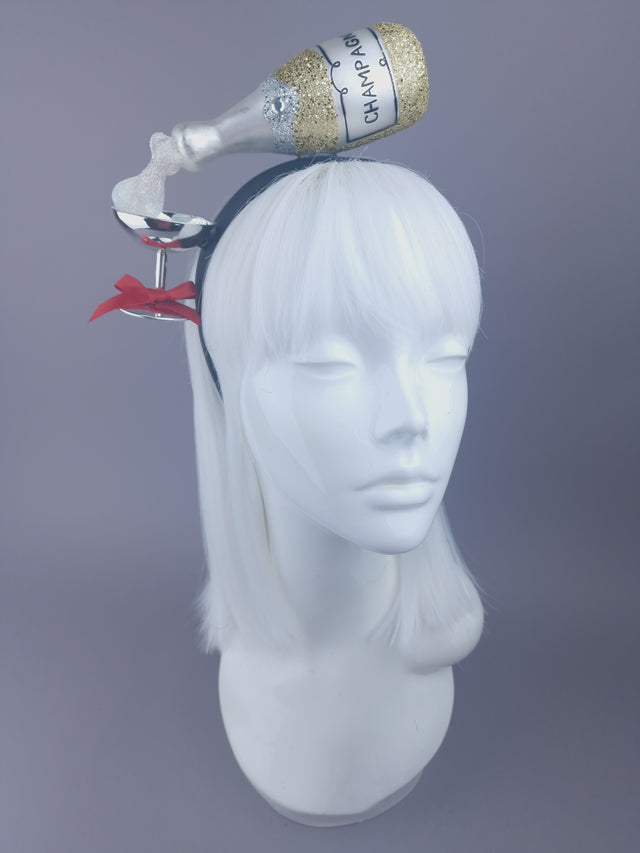"Pour Me Another" Champagne Headpiece