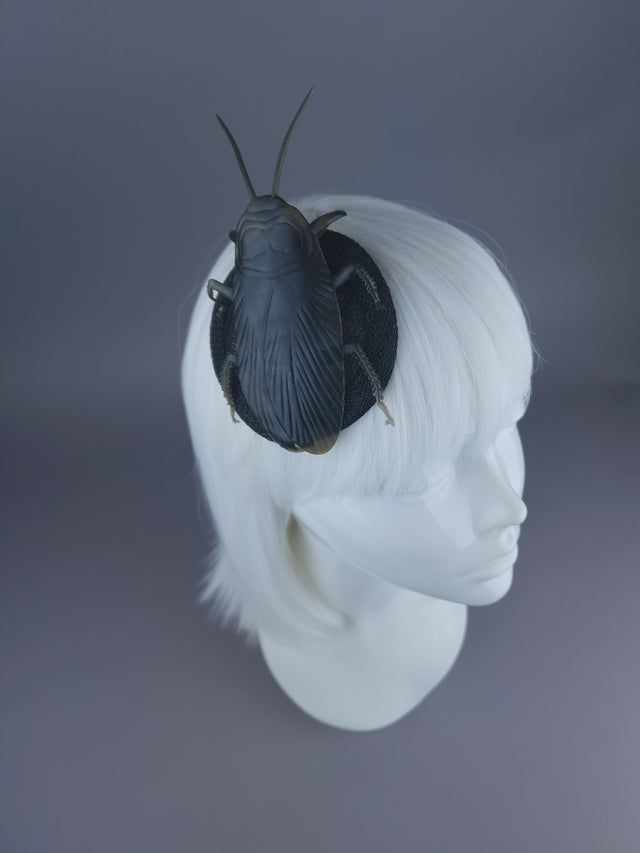 Pearls & Swine: Extra Large Cockroach Mini Fascinator "Trixy-belle"