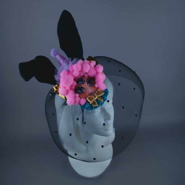 "Bunnie" Dollface Fascinator Hat with Veil