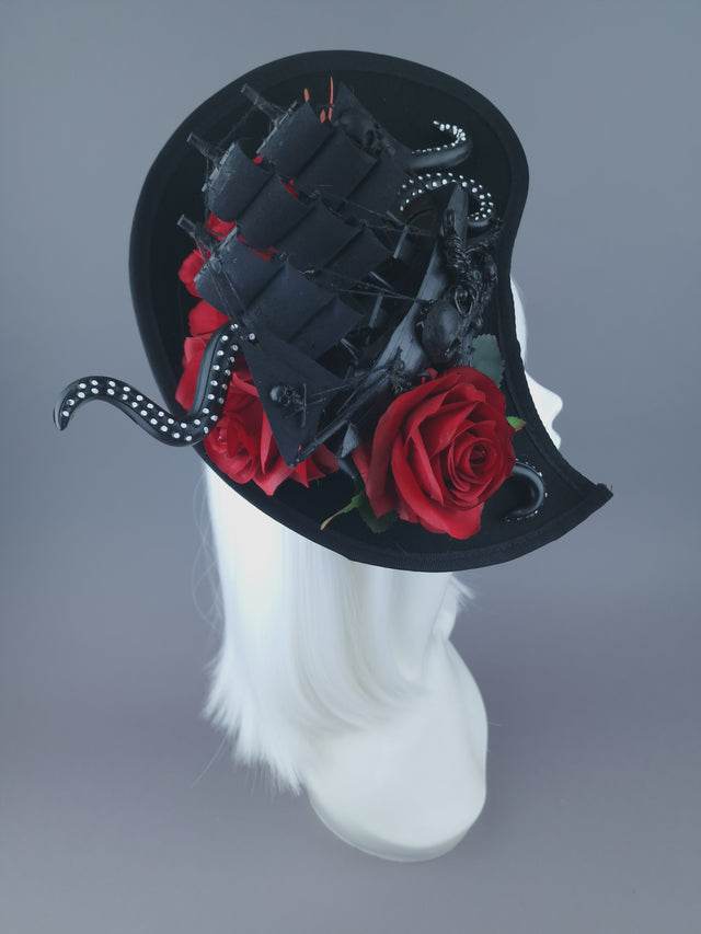 Pearls & Swine: Gothic Ship & Kraken Statement Hat "Demeter"