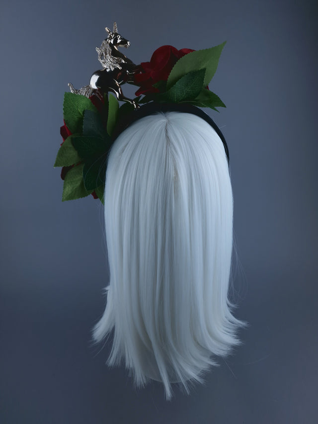 Unicorn, Pearls & Roses Xmas Headdress