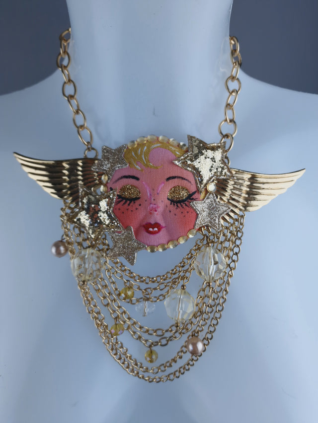 "Sanctus" Cherub DollFace Necklace