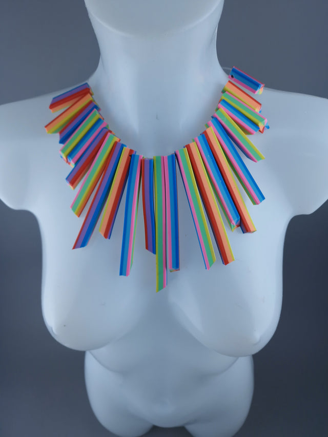 SAMPLE Rubber Rainbow Necklace