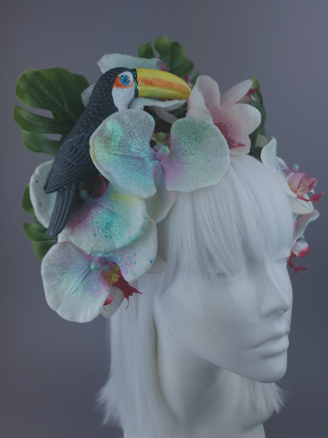 Pearls & Swine: Sparkly Orchid & Toucan Floral Headdress