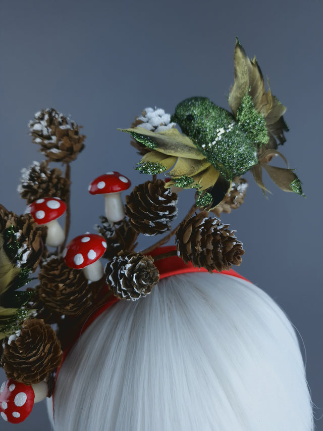 Pine Cones, Mushroom & Birds Xmas Headdress