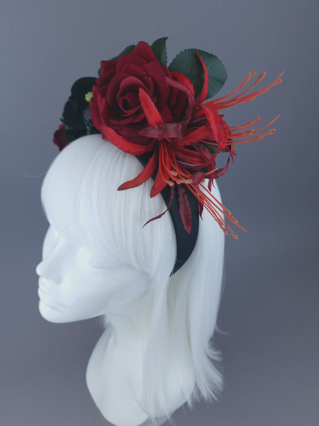Pearls & Swine: Roses & Skulls Headdress "Death To The Lovers"