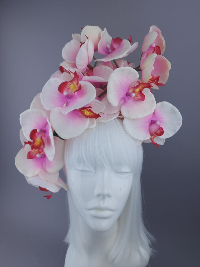 Pink & White Orchid Headdress
