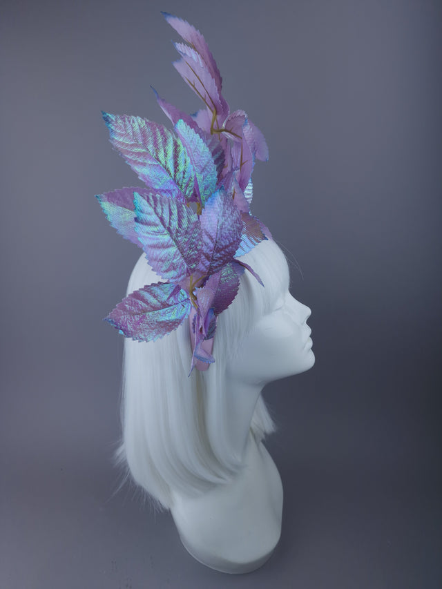 Pink/Purple/Blue Iridescent Leaf Headdress