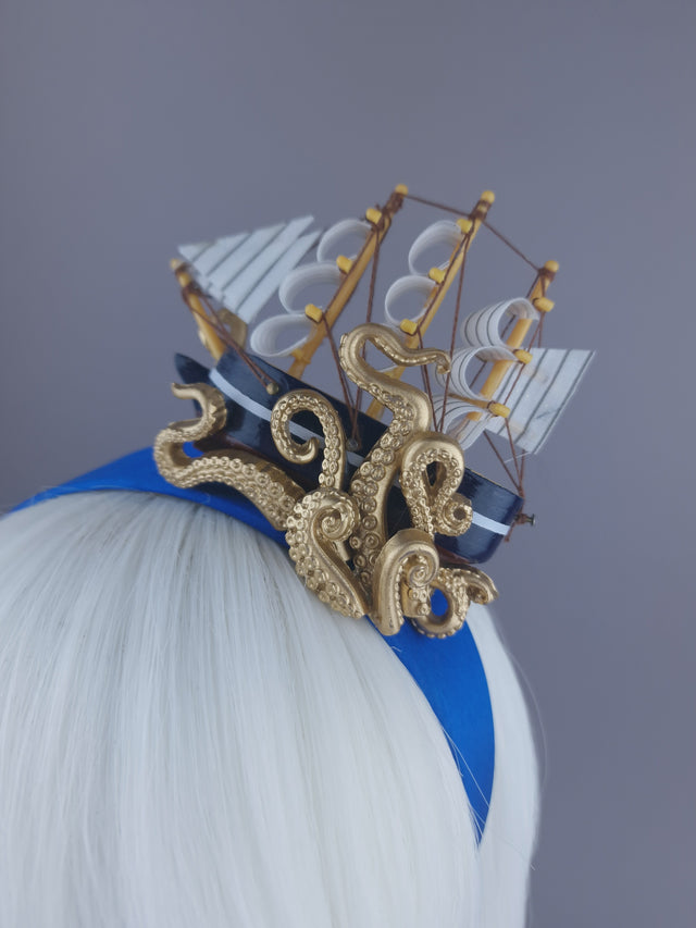 Mini Ship & Octopus Headpiece