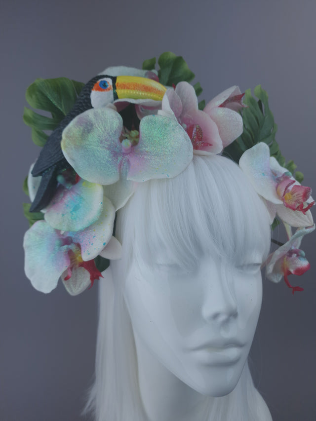 Pearls & Swine: Sparkly Orchid & Toucan Floral Headdress