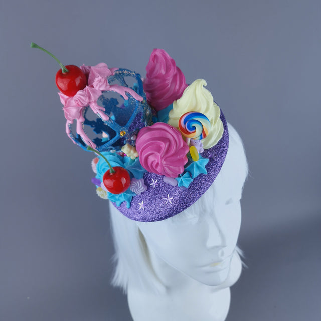 "Antoinette" Crown, Cherries & Cream  Food Fascinator Hat