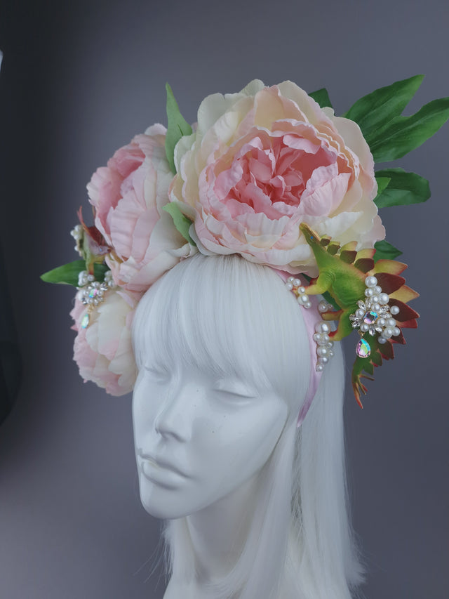 Pearls & Swine: Headdress Dinosaur, Pearl & Peony