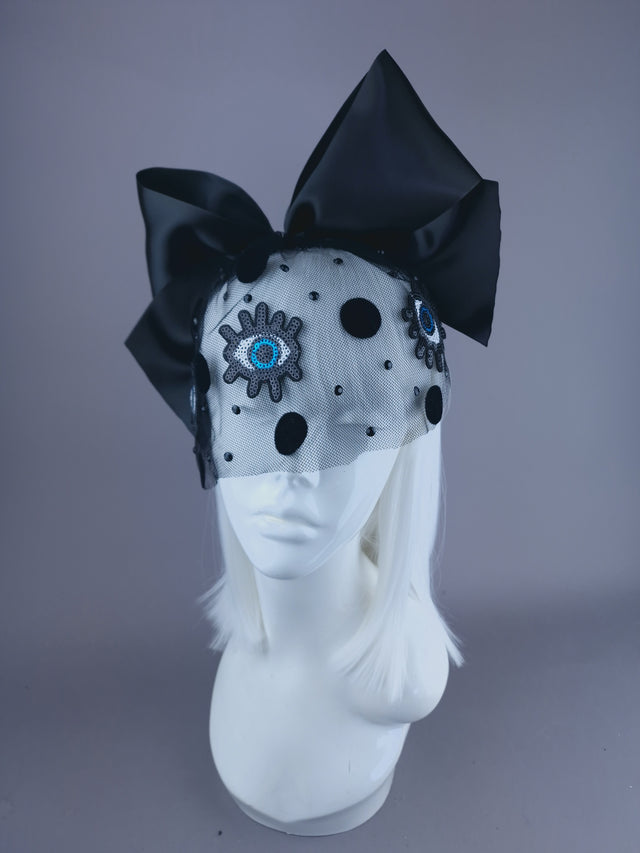 "Watcher" Eye & Bow Veil Headdress